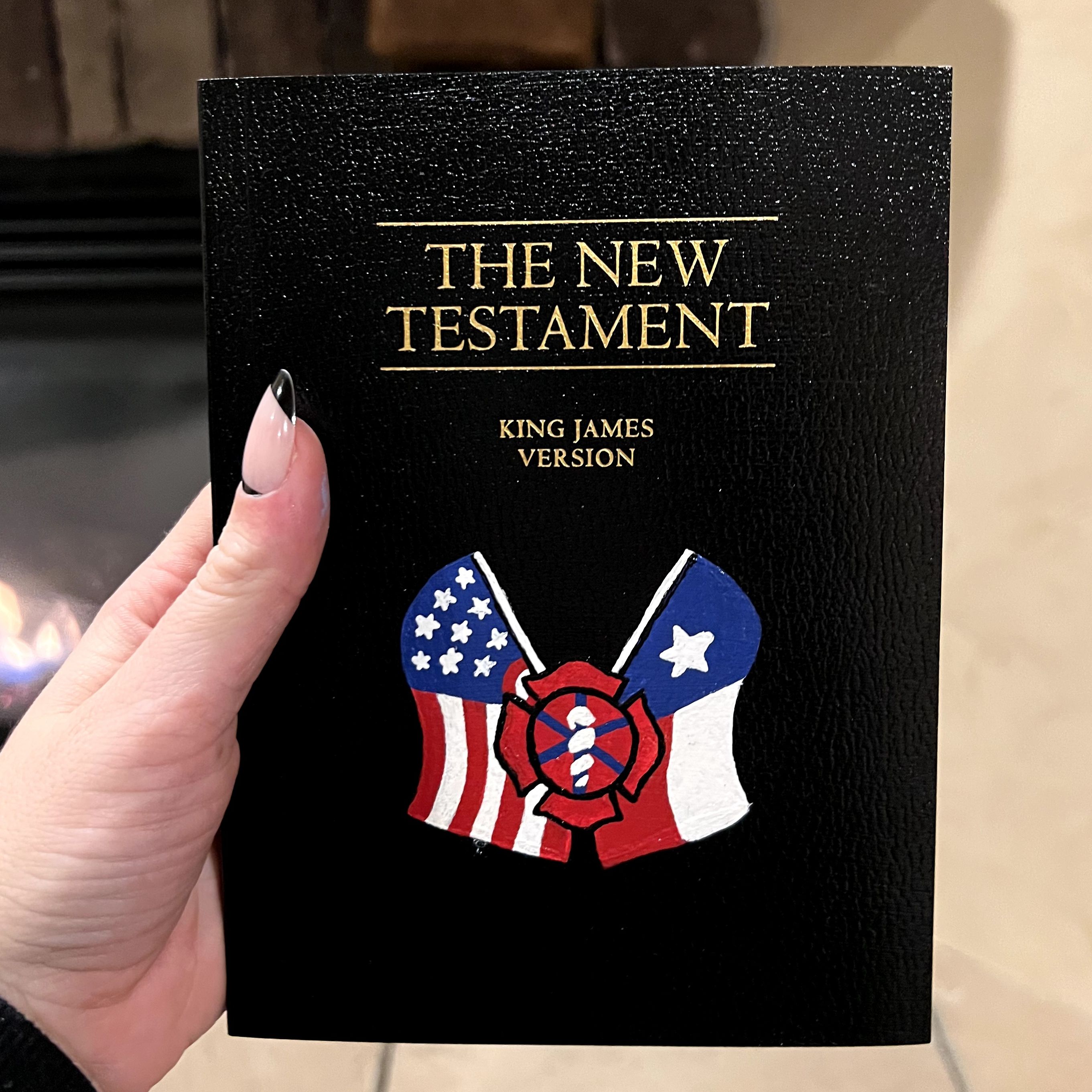 Denton Fire Dept-themed new testament